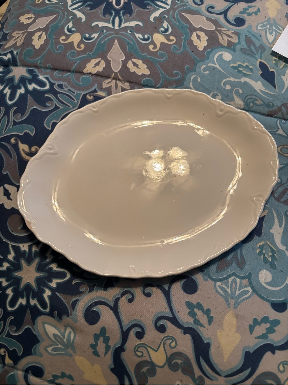 Vintage Classic White Ironstone Serving Platter - Elegant Home Dining USA